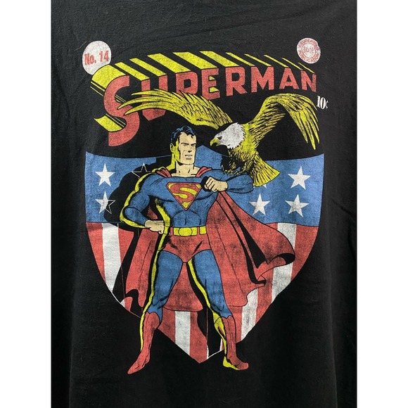 Superman Mens Stars & Stripes Logo Blue Shirt New 2XL, 2XLT - Picture 8 of 9